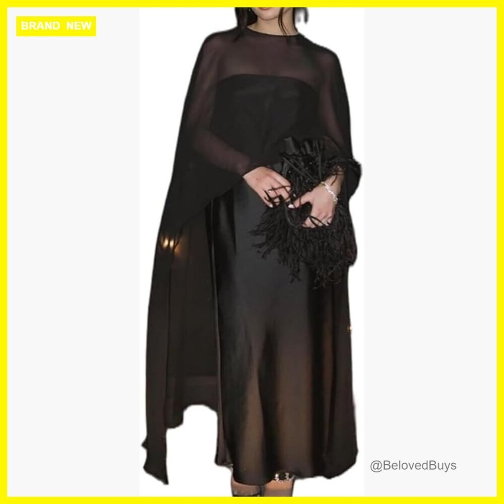 Sheer Chiffon Cape Shawl Wrap Cover Up for Evening Dress